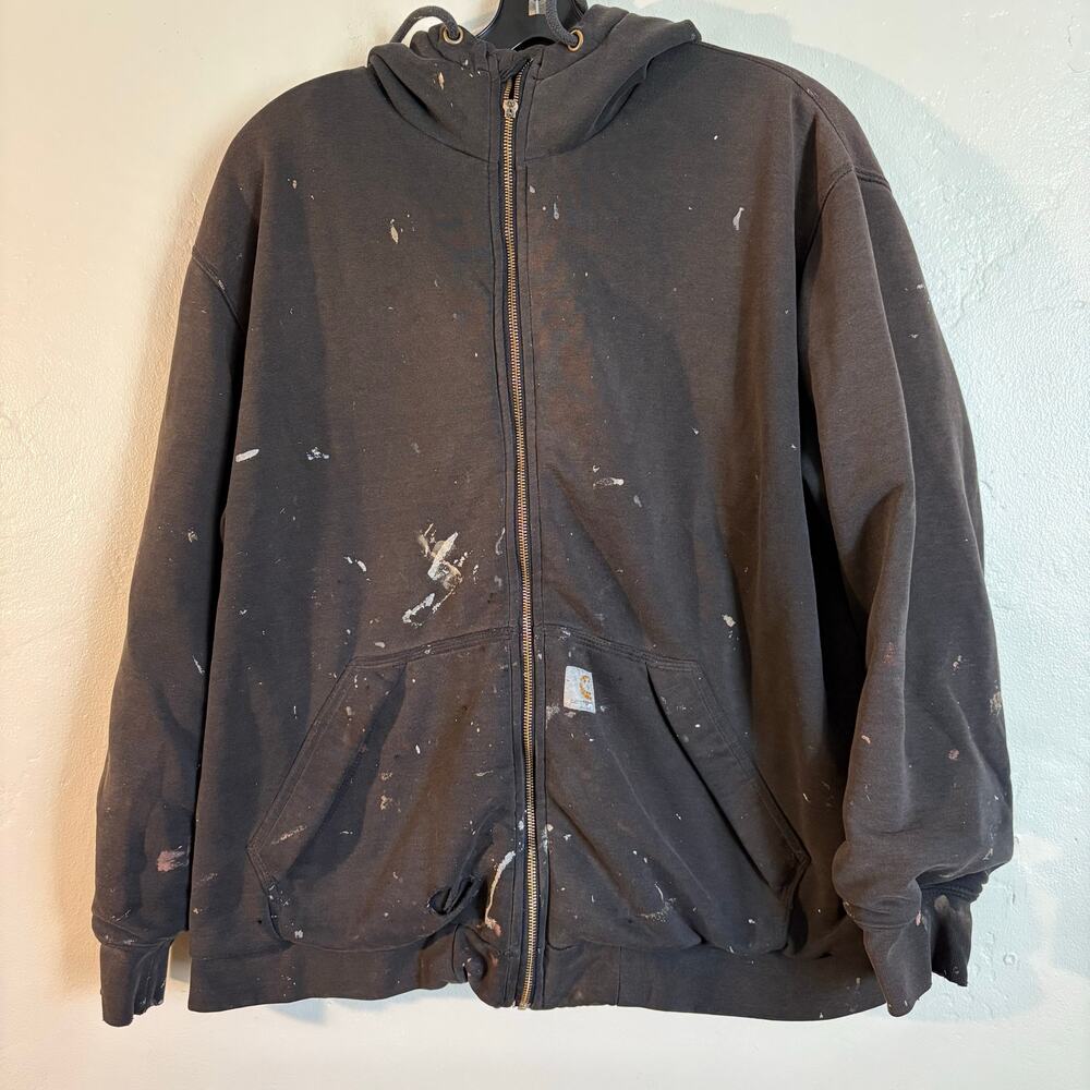 Carhartt‎ Black Men's Marquette Full-Zip Sweatshirt Well Loved